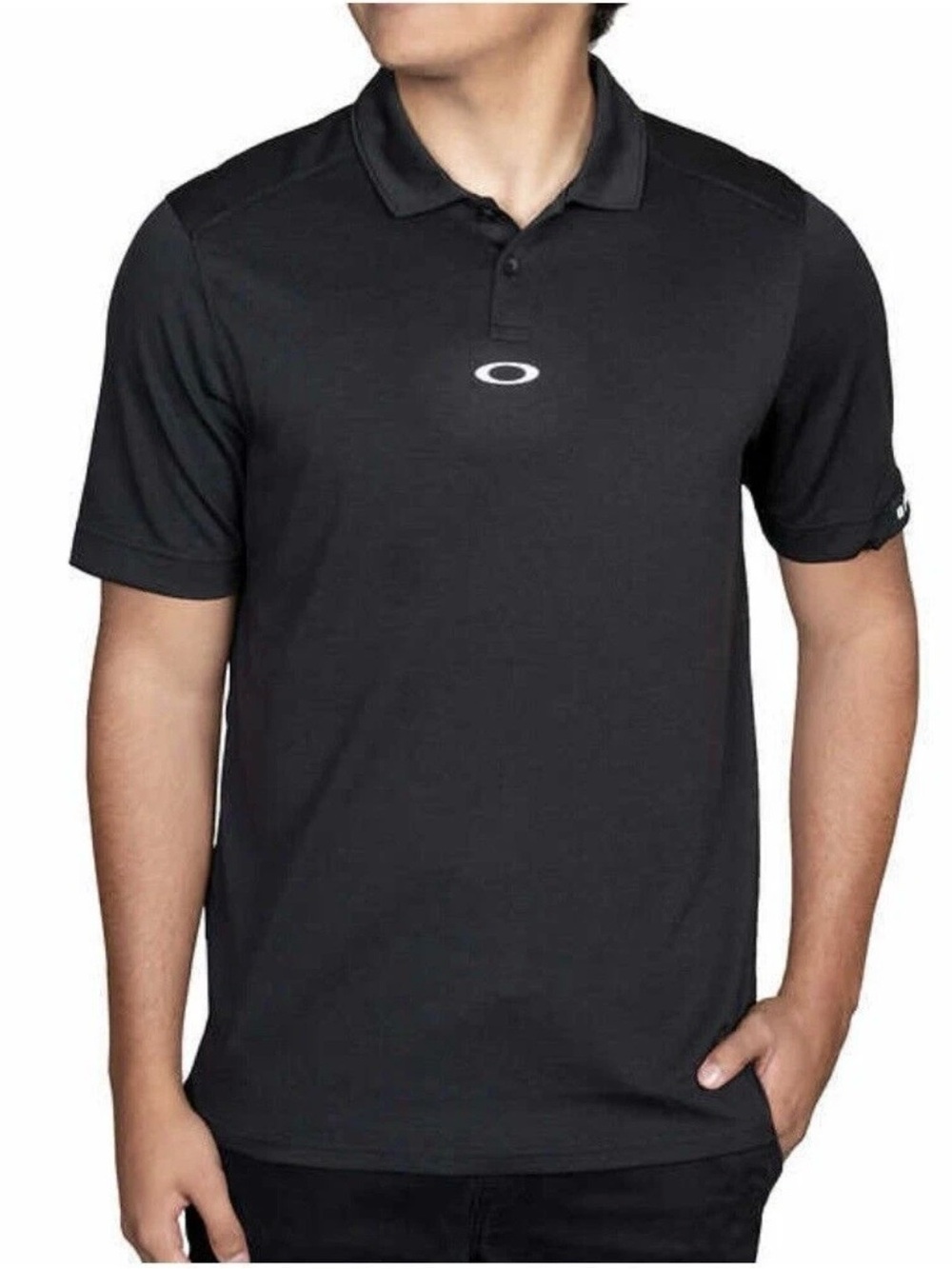 Oakley Men's Aero Ellipse Performance Golf Polo Shirt Black XXL (fits XL)